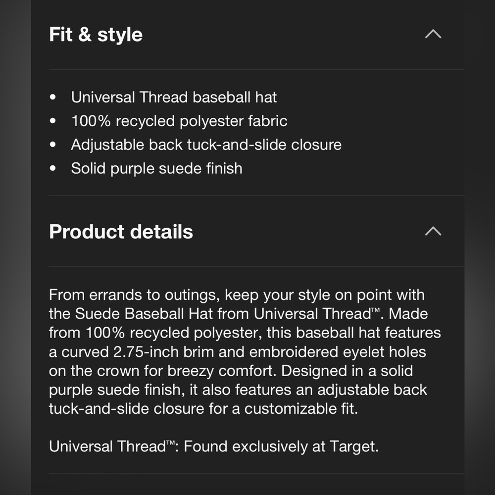 Universal thread Satin Baseball Hat Burgundy Purp… - image 5